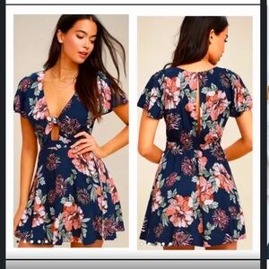 Lulu’s floral flutter sleeve dress